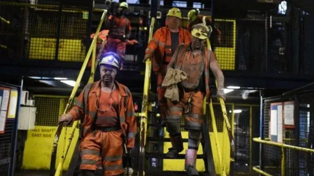 Pit workers at Kellingley