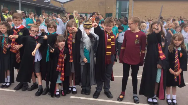 Children dressed as Harry Potter characters