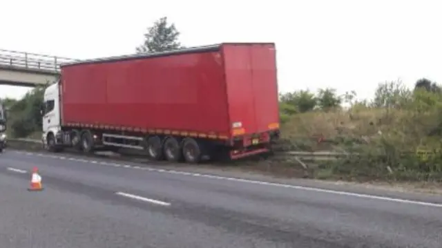 Lorry on the A14