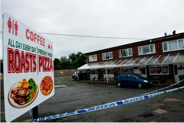 Police tape outside Tony's Diner