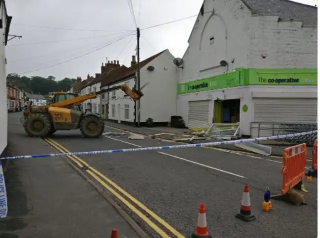 Digger ram raids store in Filey