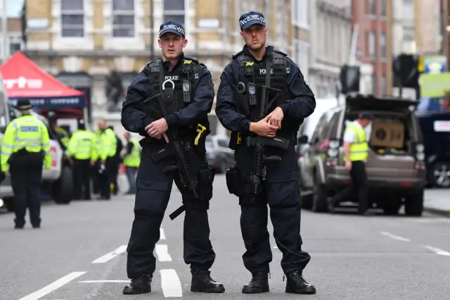 Armed police near Borough Market