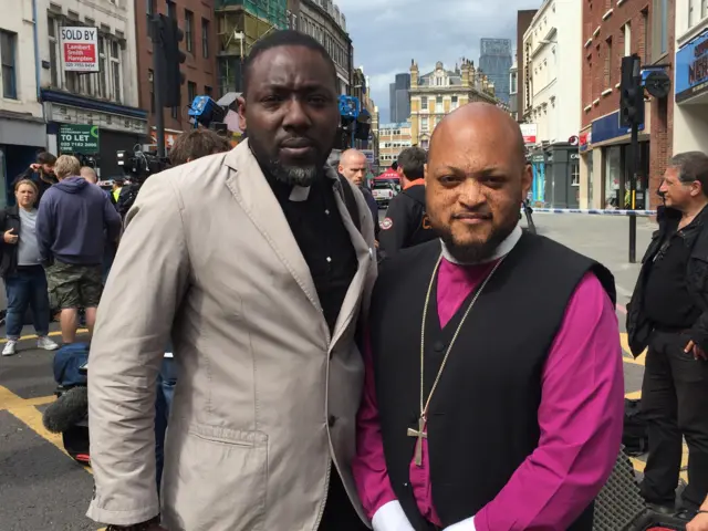 Bishop Otis V Wilks from the Tabernacle of refuge in Brixton (left) and Reverend Jide Macauley, of Stratford