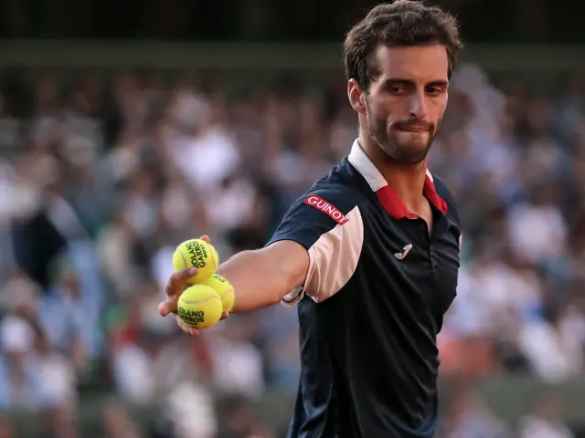 Albert Ramos-Vinolas of Spain prepares to serve