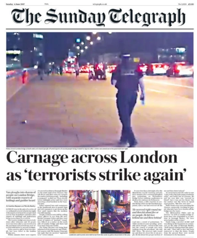 Sunday Telegraph front page