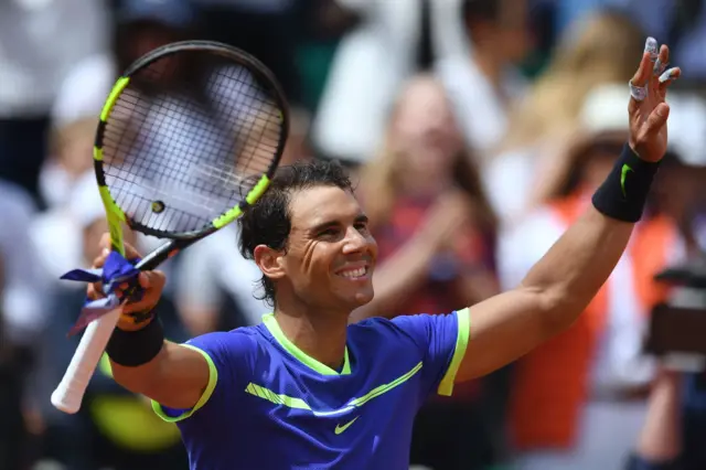 Rafael Nadal celebrates