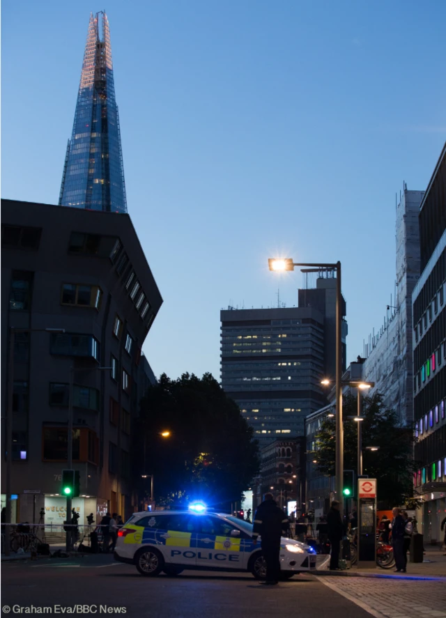 Police cordon in the London Bridge area