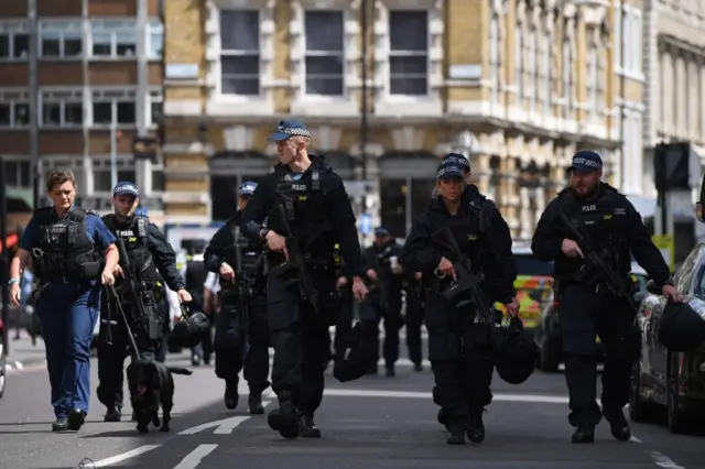 Armed police in Borough