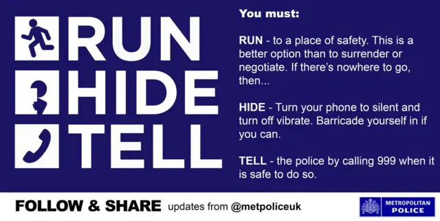 The Met Police's Run Hide and Tell banner