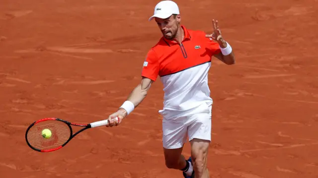 Roberto Bautista Agut hits a forehand