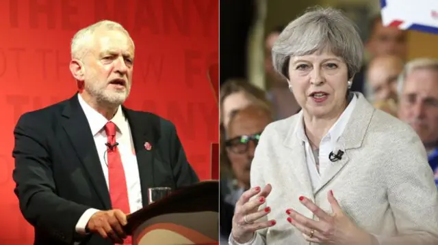 Jeremy Corbyn and Theresa May