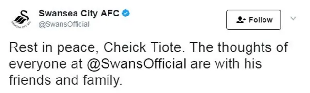 Swansea tweet