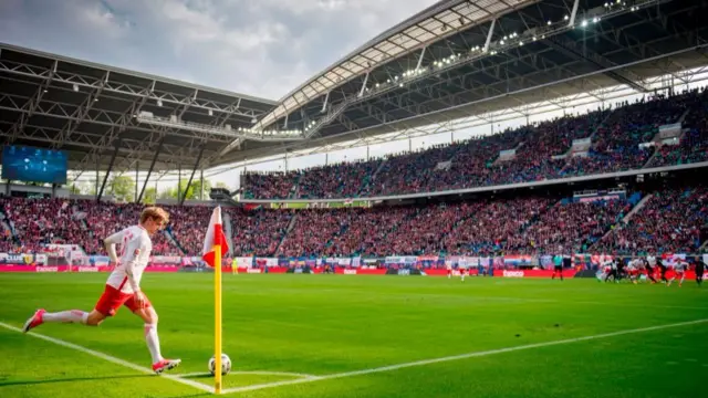 Corner kick at RB Leipzig game