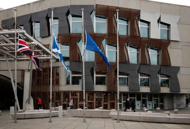Scottish Parliament flags at half mast