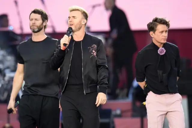 Take That on stage in Manchester