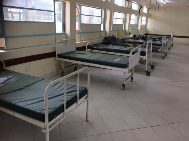 Empty beds in hospital