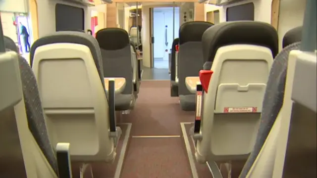 Mock-up of new carriage for Greater Anglia trains