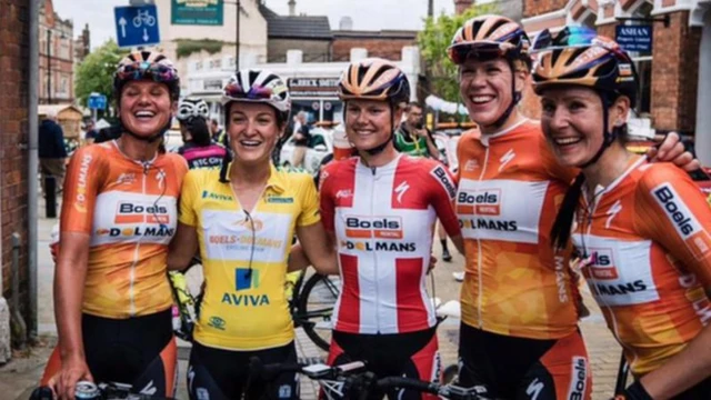 Last year's winning team at the Women's Tour.