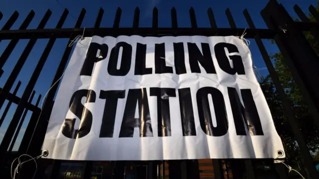 Polling station sign