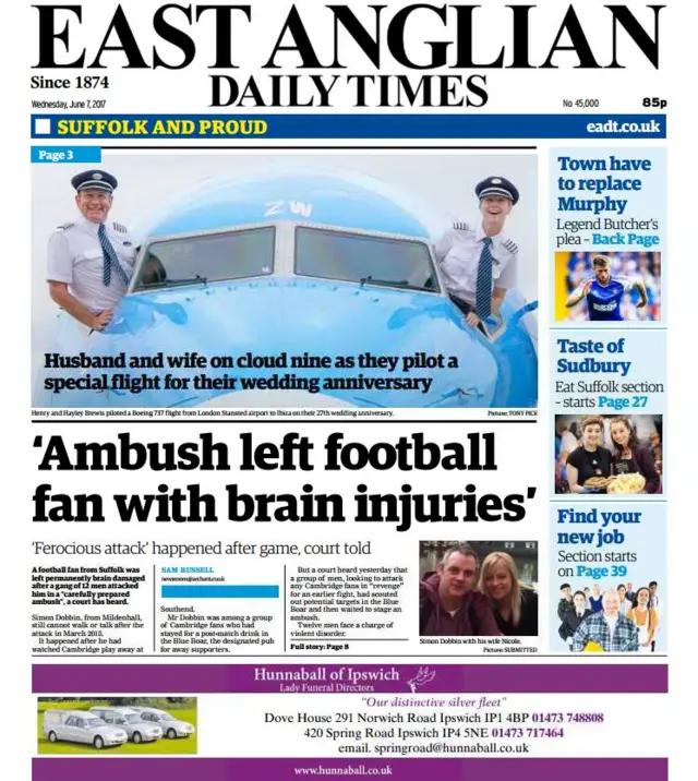 Front page of EADT