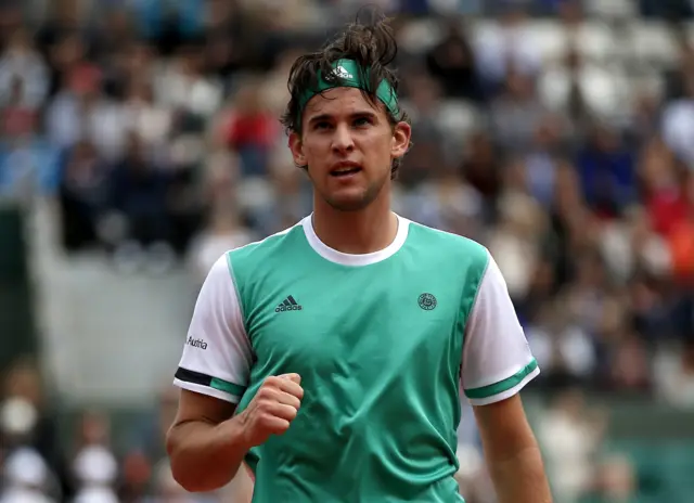 Dominic Thiem of Austria celebrates