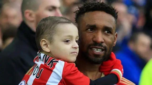 Jermain Defoe and Bradley Lowery