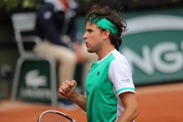 Dominic Thiem celebrates