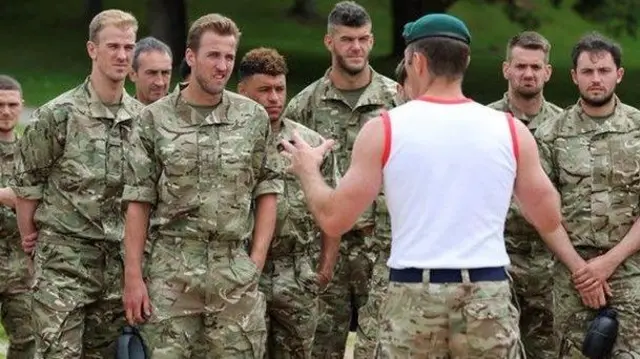 England players at the camp