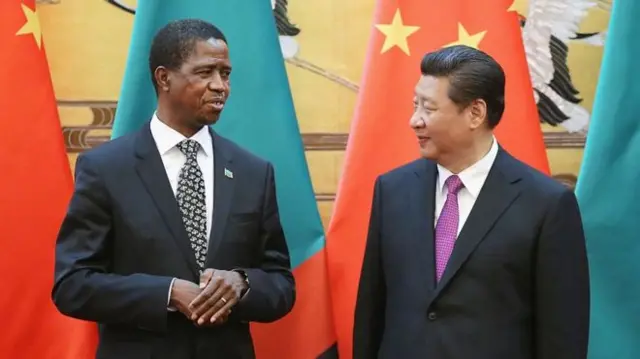 Zambia's President Edgar Lungu visited China in 2015 to strengthen ties between the two countries