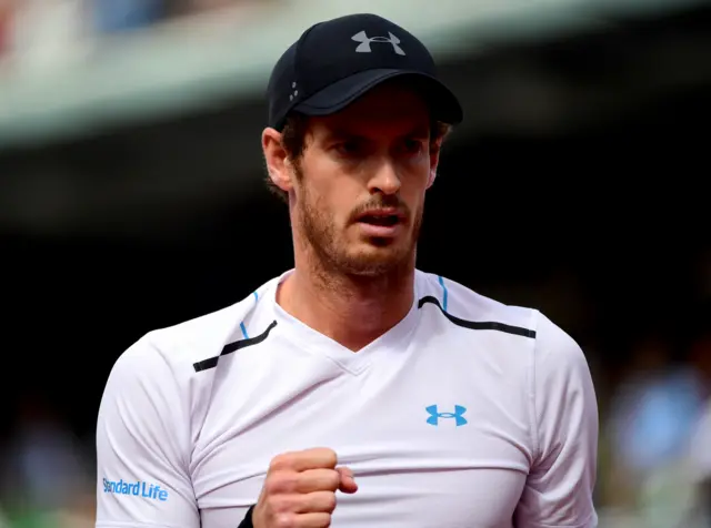 Andy Murray of Britain reacts