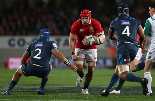 James Haskell runs with the ball