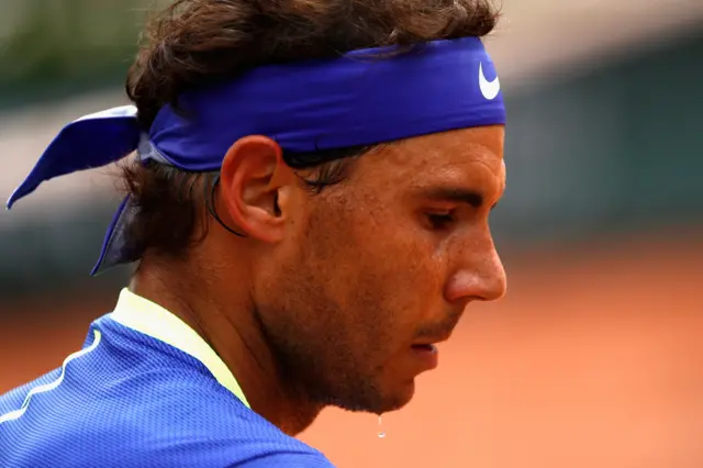 Rafael Nadal of Spain looks on