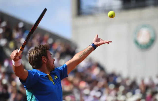 Stanislas Wawrinka serves