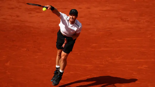 Andy Murray of Great Britain serves