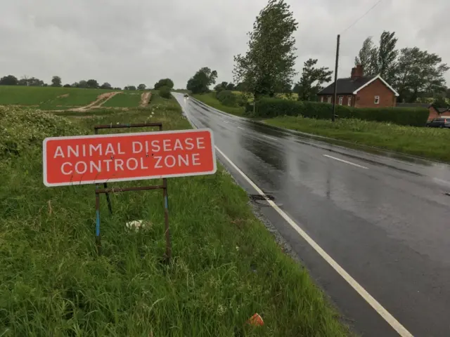 Warning signs for control zone