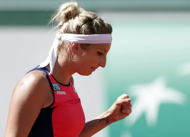 Timea Bacsinszky reacts