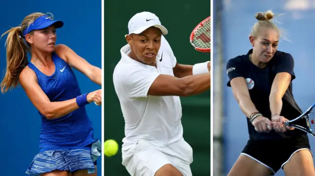 Katie Boulter, Jay Clarke and Jocelyn Rae