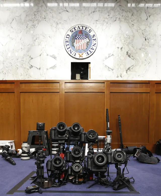 Cameras ready for Comey's arrival