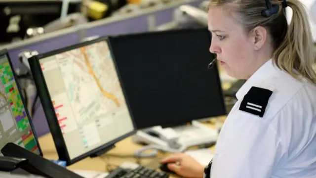 One of West Midlands Fire Service's control room operators