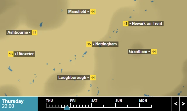 BBC weather grid