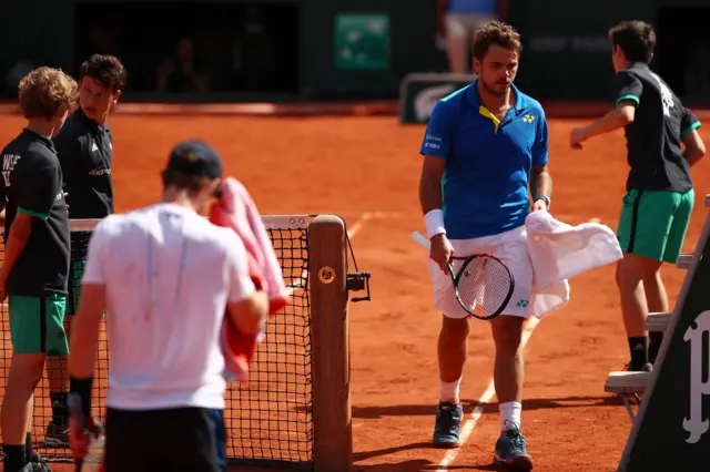 Stan Wawrinka of Switzerland and Andy Murray