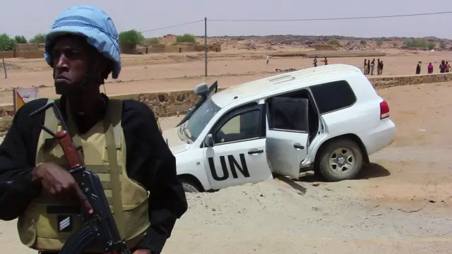 UN vehicle in Kidal, Mali