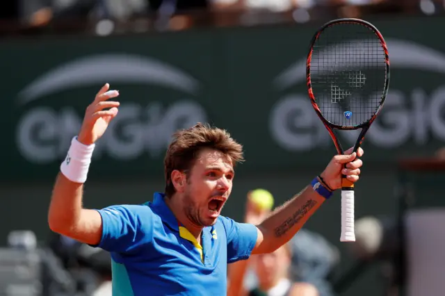 Stan Wawrinka celebrates