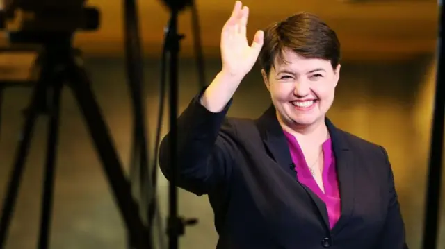 A jubilant Ruth Davidson has seen a resurgence of the Conservatives in Scotland