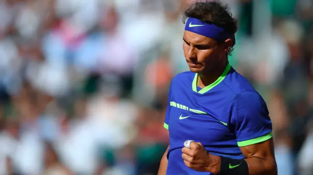 Rafael Nadal celebrates