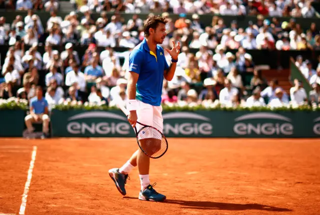 Stan Wawrinka reacts