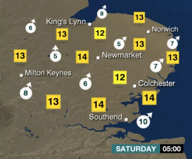 Weather map for Saturday, 10 July