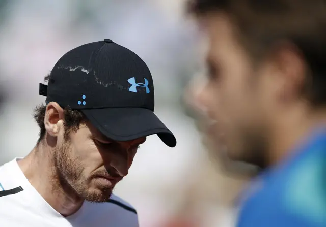 Andy Murray of Britain reacts