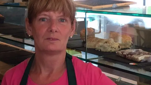 Julie Bell at work at a café in Thornaby