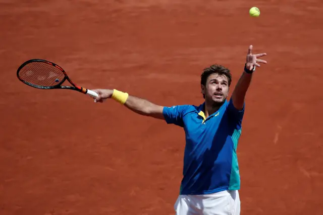 Stan Wawrinka serves